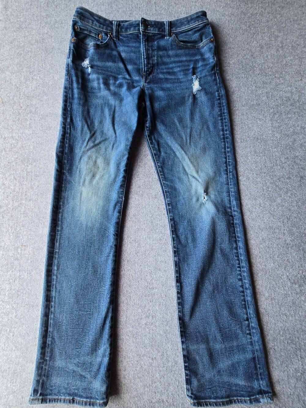 American Eagle Outfitters Men's Jeans Airflex Relaxed Straight Distressed 33x32